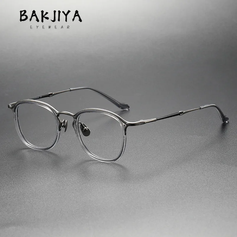 Vintage Square Acetate Titanium Glasses Frames for Men 2025 Japanese Handmade Designer Full Rim Prescription Eyeglasses Frames