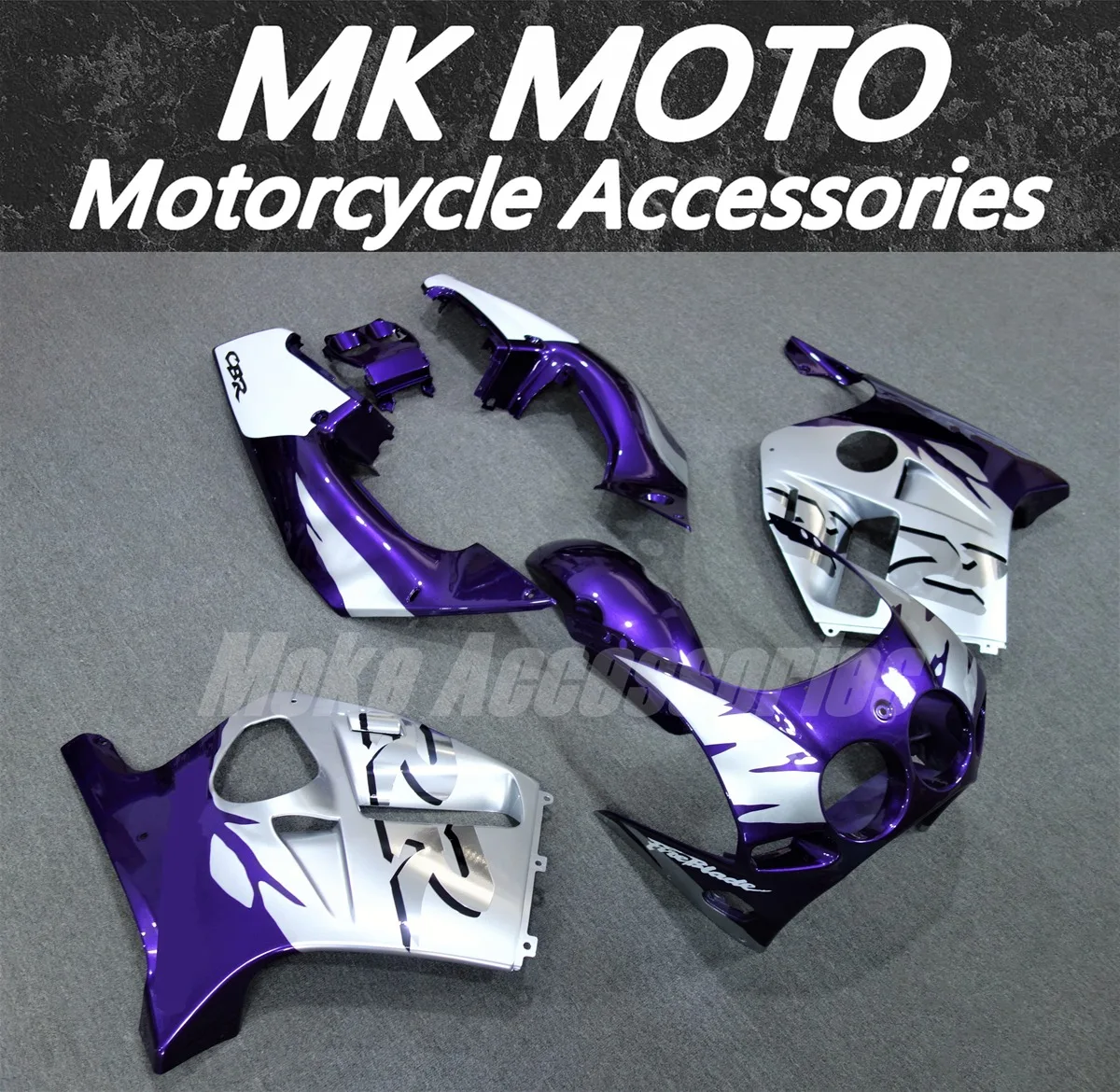 Fairings Kit Fit For CBR250R 1988 1989 MC19 Bodywork Set High Quality ABS Injection purple silver