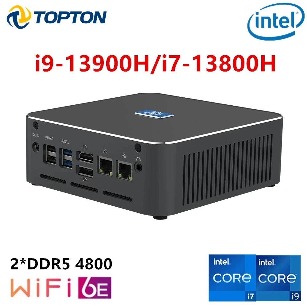 Topton S600 13th Gen Gaming Mini PC Intel i9 13900H i7 13800H Windows 11 2*DDR5 2*NVMe 2*2.5G LAN 8K NUC Gamer PC Computer WiFi6