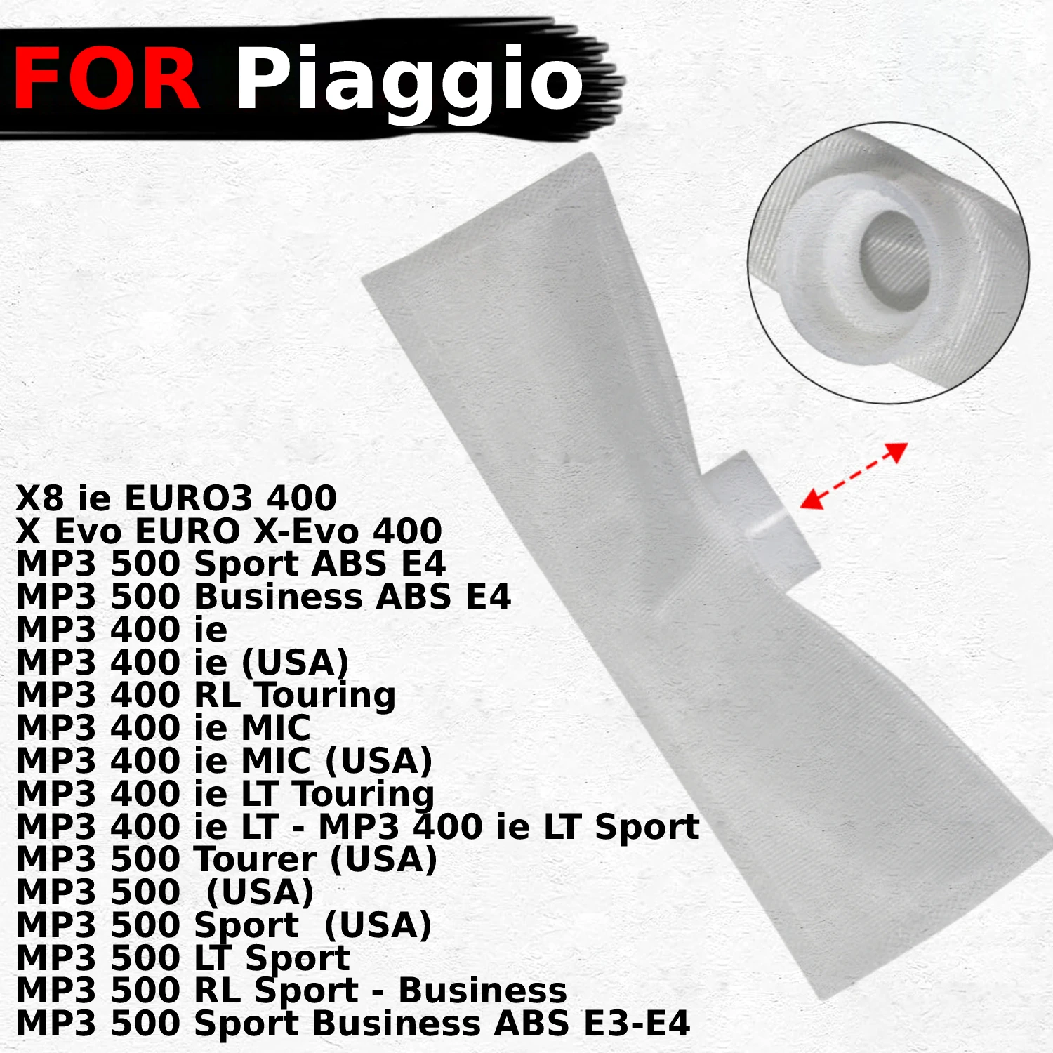 

Motorcycle Fuel Pump Filter Element Filter Screen for Piaggio MP3 500 400 ie LT RL Sport / X8 ie EURO3 400 /X Evo EURO X-Evo 400