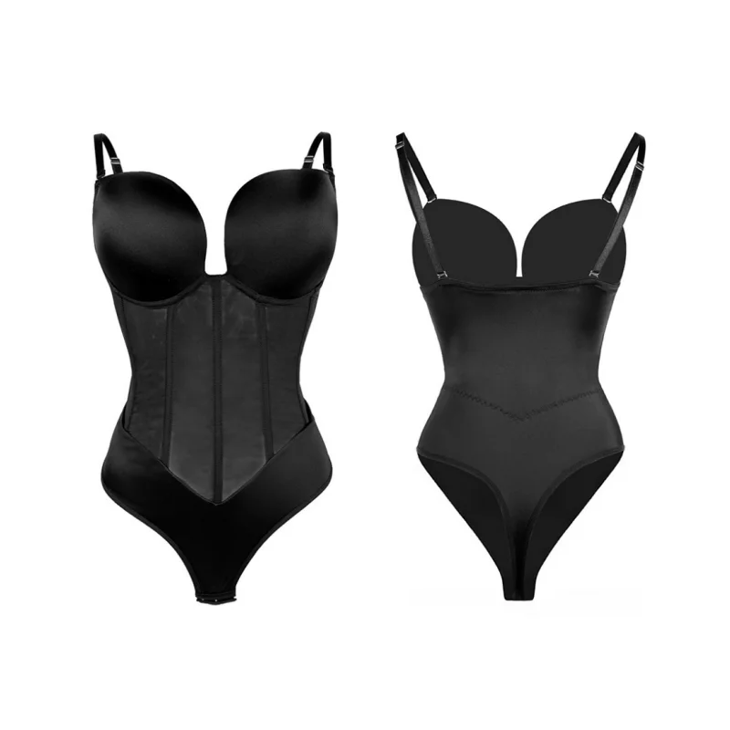 Women Body Shaper Compression Bodysuit One Piece Backless Shapewear With Bra Corset Slimming Waist Under Dress Underwear