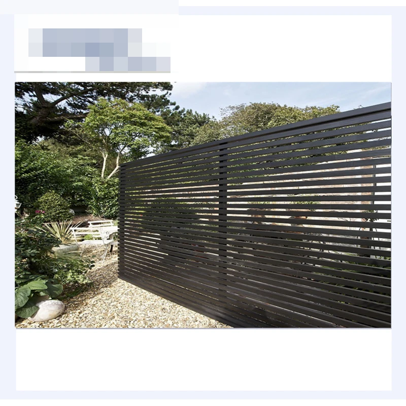 Clôture en aluminium noir horizontal moderne confidentialité jardin extérieur panneau Zaun