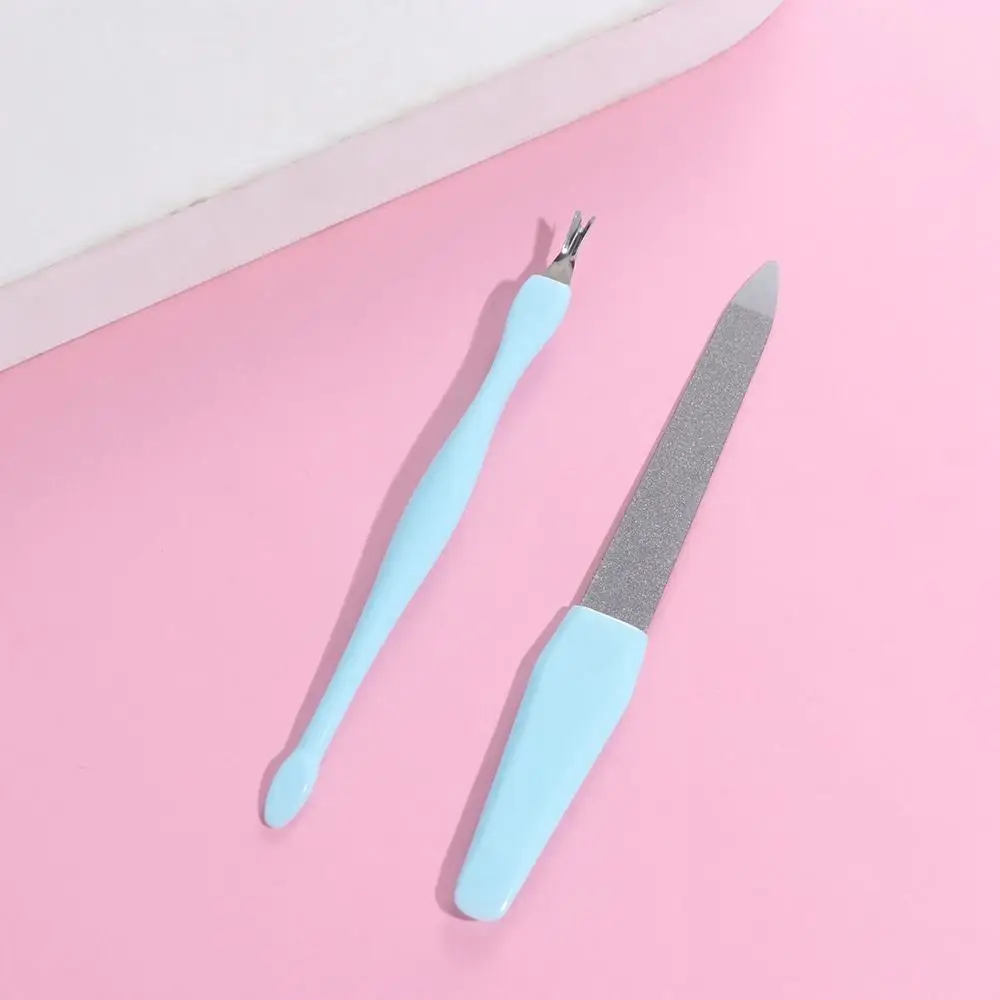 Portable Stainless Cuticle Remover Durable Double Sided Nail File Smoothing Polishing Stick Nail Salon