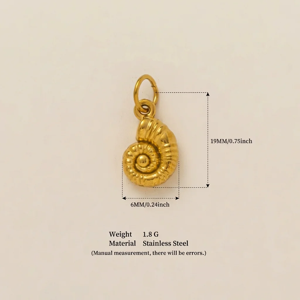 Neue Modische Muschel-Pentagramm-Anhänger aus 316 Edelstahl, Wasserdicht, Farbbeständig, DIY-Schmuckanhänger – Detail 4
