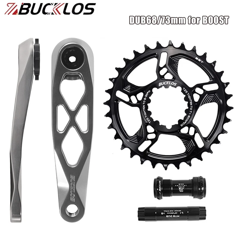 BUCKLOS Enduro MTB Bike Crank BSA 170mm DUB 29mm Boost Crankset Bicycle 32/34/36/38T Chainring BB68/73mm Direct Mount Crank