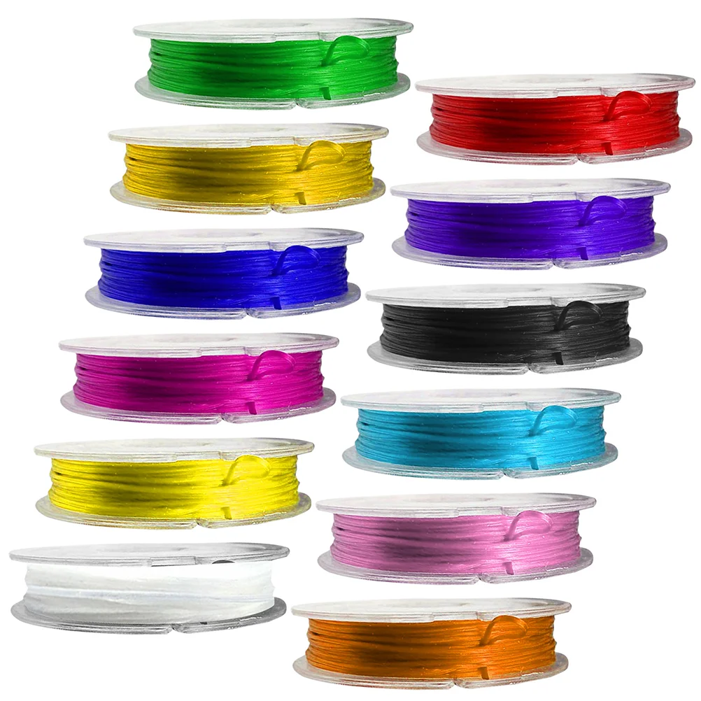 12 Rolls Thread Elastic Braided Rope Lanyards Clothesline Wire Spandex Picture Hanging