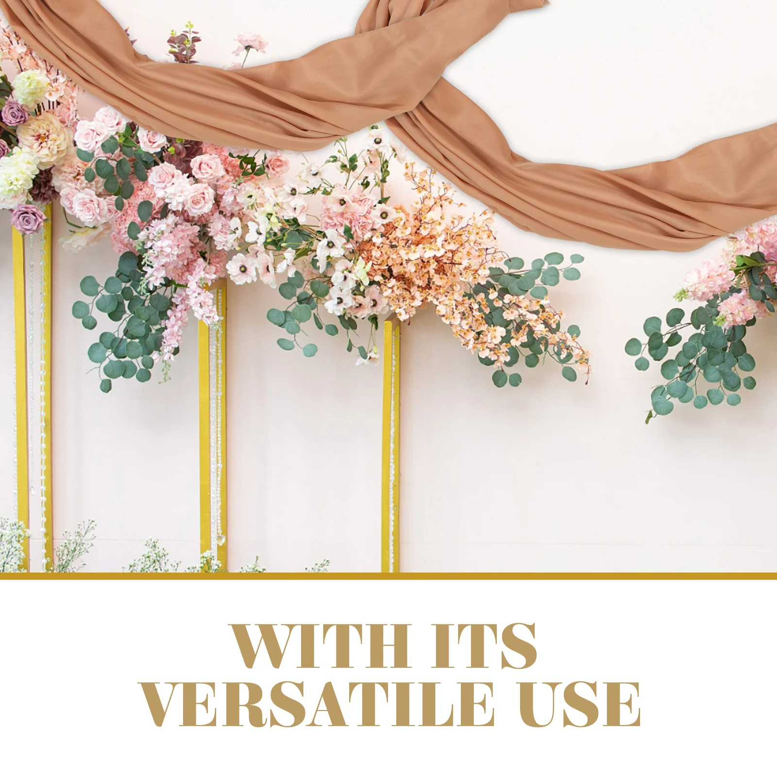 

Light Coffee Chiffon Table Runner Bohemian Design Multi-Use for Wedding Reception Party Decor Home Table Decoration Cloth