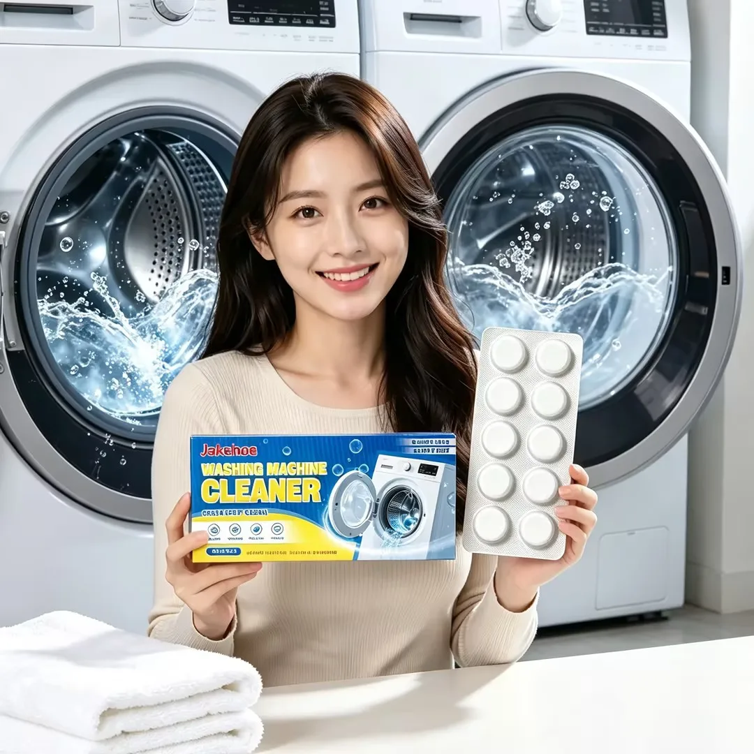 Jakehoe Washing Machine Cleaning Tablets Limescale Remover Odor Eliminator Deep Cleaning Drum Washing Machine Cleaner Tablets