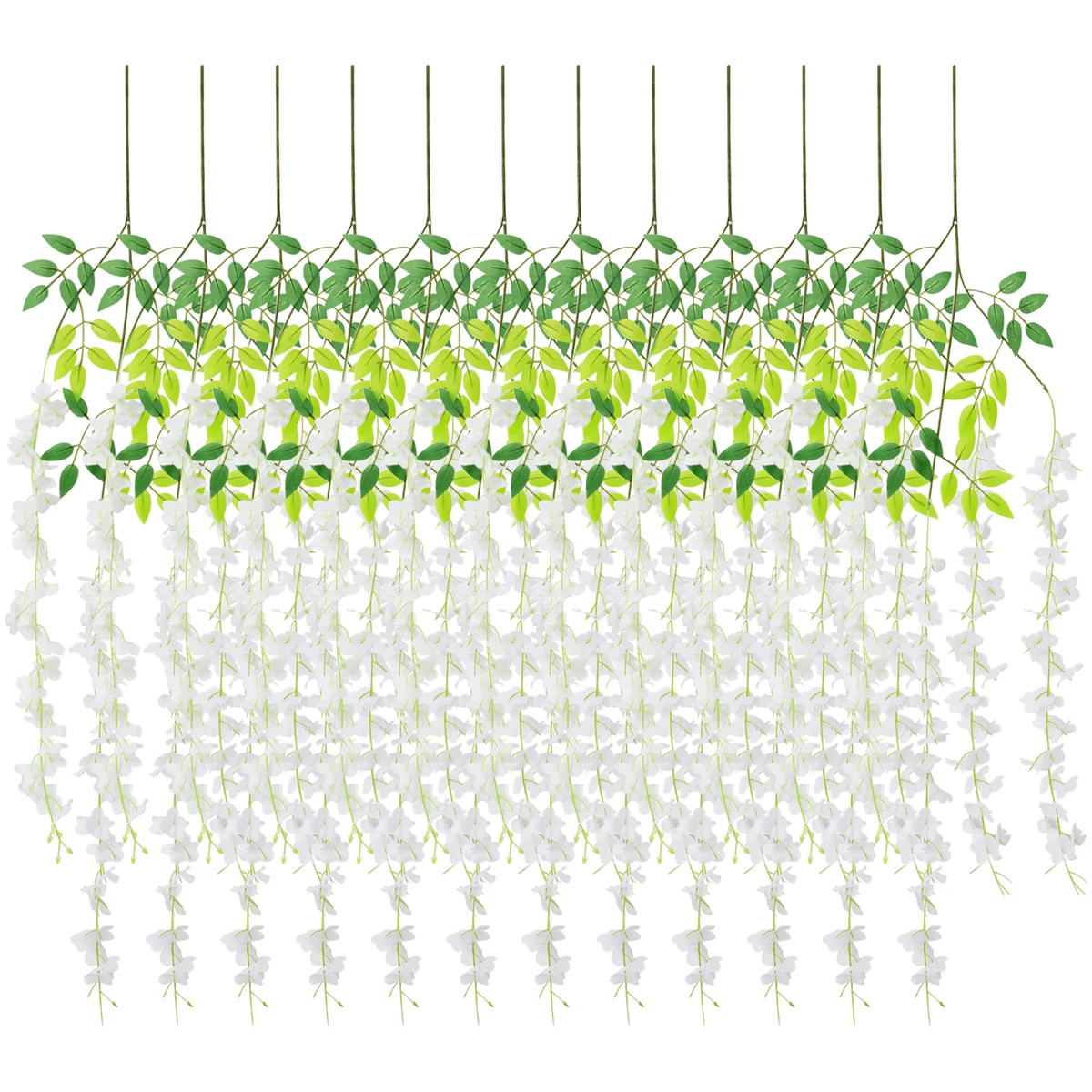 

12 Pack (43.2 FT) Artificial Wisteria Vine Fake Wisteria Hanging Garland