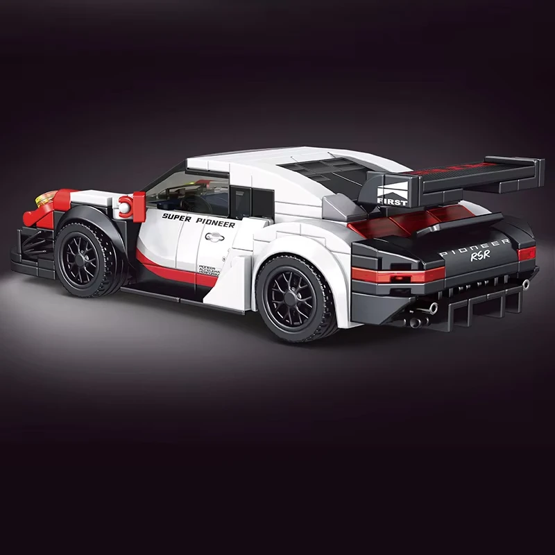 MOULD KING 27010 MOC Technical RSR Car Building Sport Race Vehicle With Acrylic Display Case Assembly Toy Boy Kid Christmas Gift