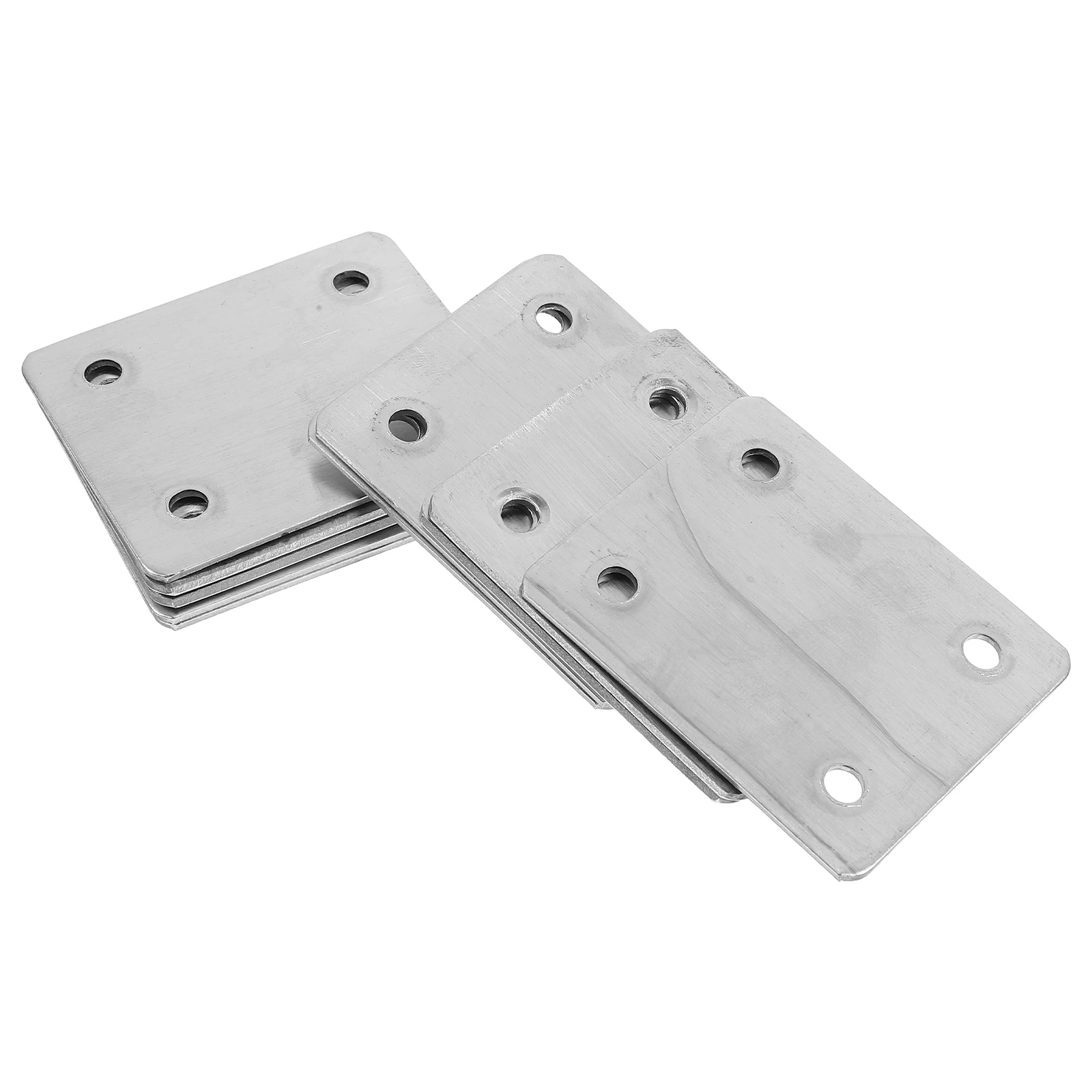 

10 Pcs Furniture Stainless Steel Connecting Piece Cabinet Flat Brackets Large Plates Silver Corner