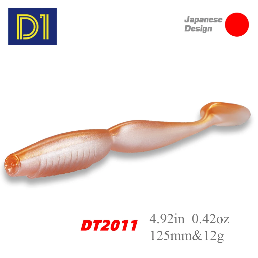 

D1 Soft Saltwater Lure 125mm 12g Spiner Shad Worm Silicone Bait Fishing for Trout Pike T-Tail Wobblers Artificial Tackle