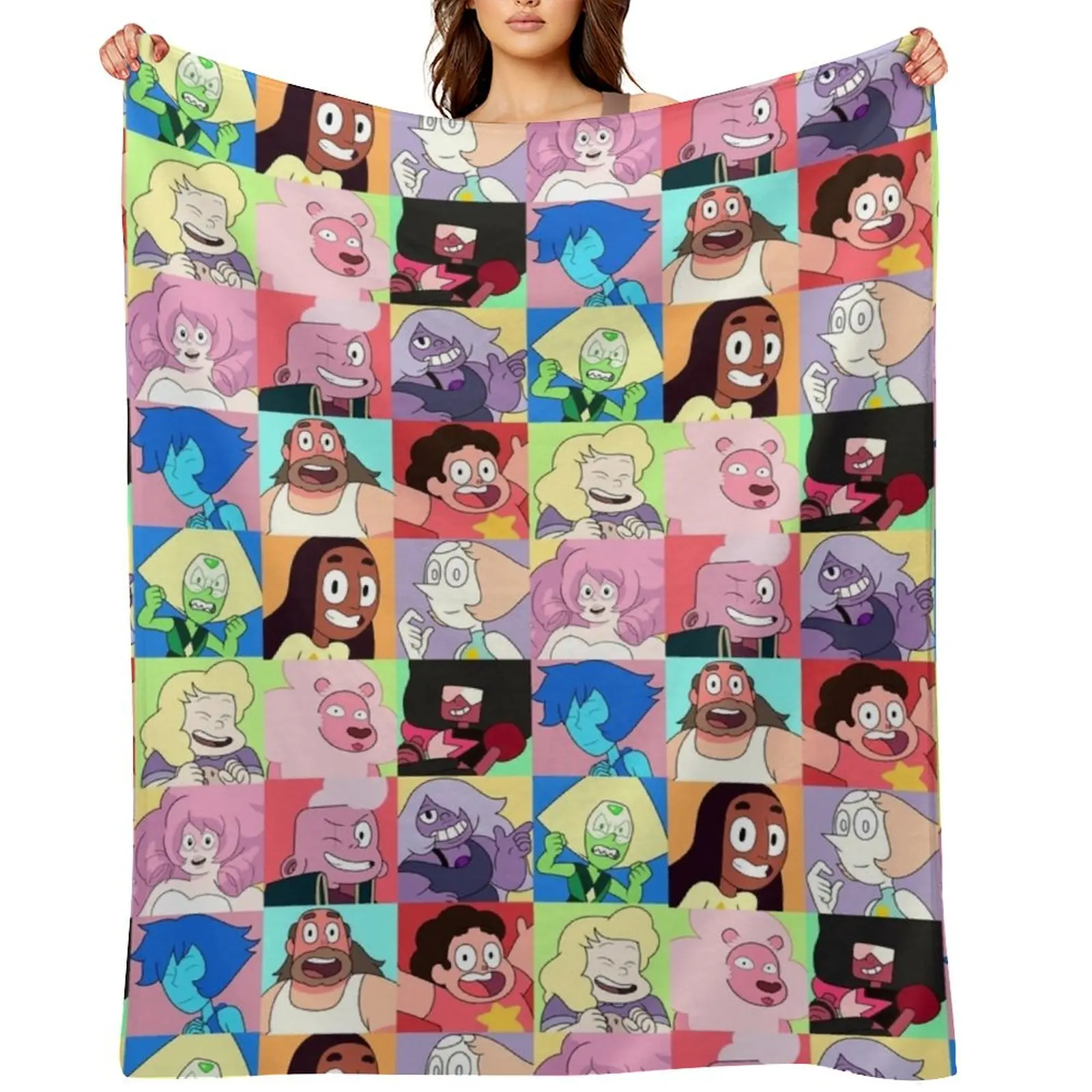 

Steven Universe Character Set! Throw Blanket Bed Fashionable Designers Luxury Designer Softest Blankets