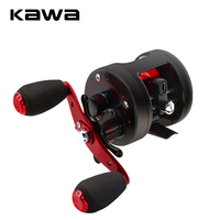 Kawa New Metal Fishing Cast Drum Wheel Bait Casting Reel Ratio 5.2:1 Max Drag 6kg 5+1Bearings Aluminum Alloy Spool Anti-Seawater