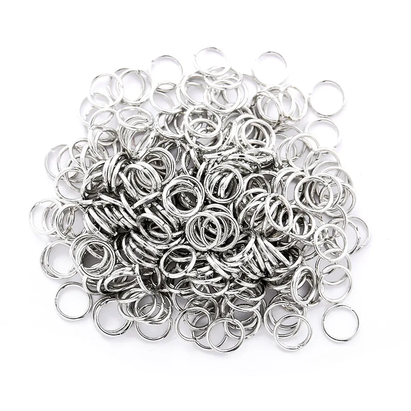 Warna Campuran 200 Buah/Lot 3/4/5/6/7/8/10Mm Logam Terbuka Tunggal Loop Melompat Cincin & Cincin Split Link Cincin untuk DIY Perhiasan Temuan