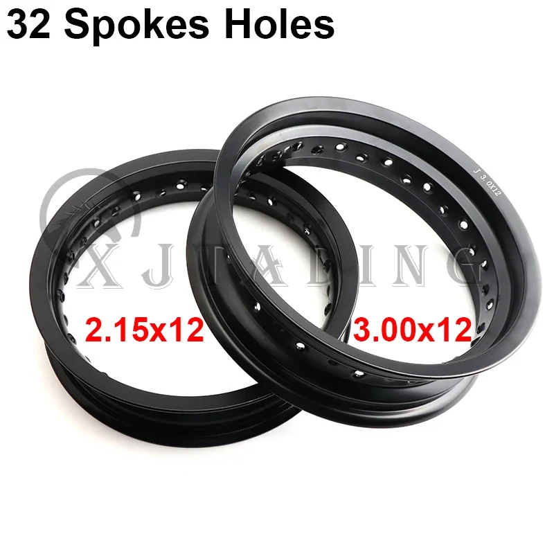 Motorcycle 12 Inch 32 Spokes Holes Aluminum Rims 3.00x12 & 2.15x12 for Pit Dirt Bike Front 2.15*12