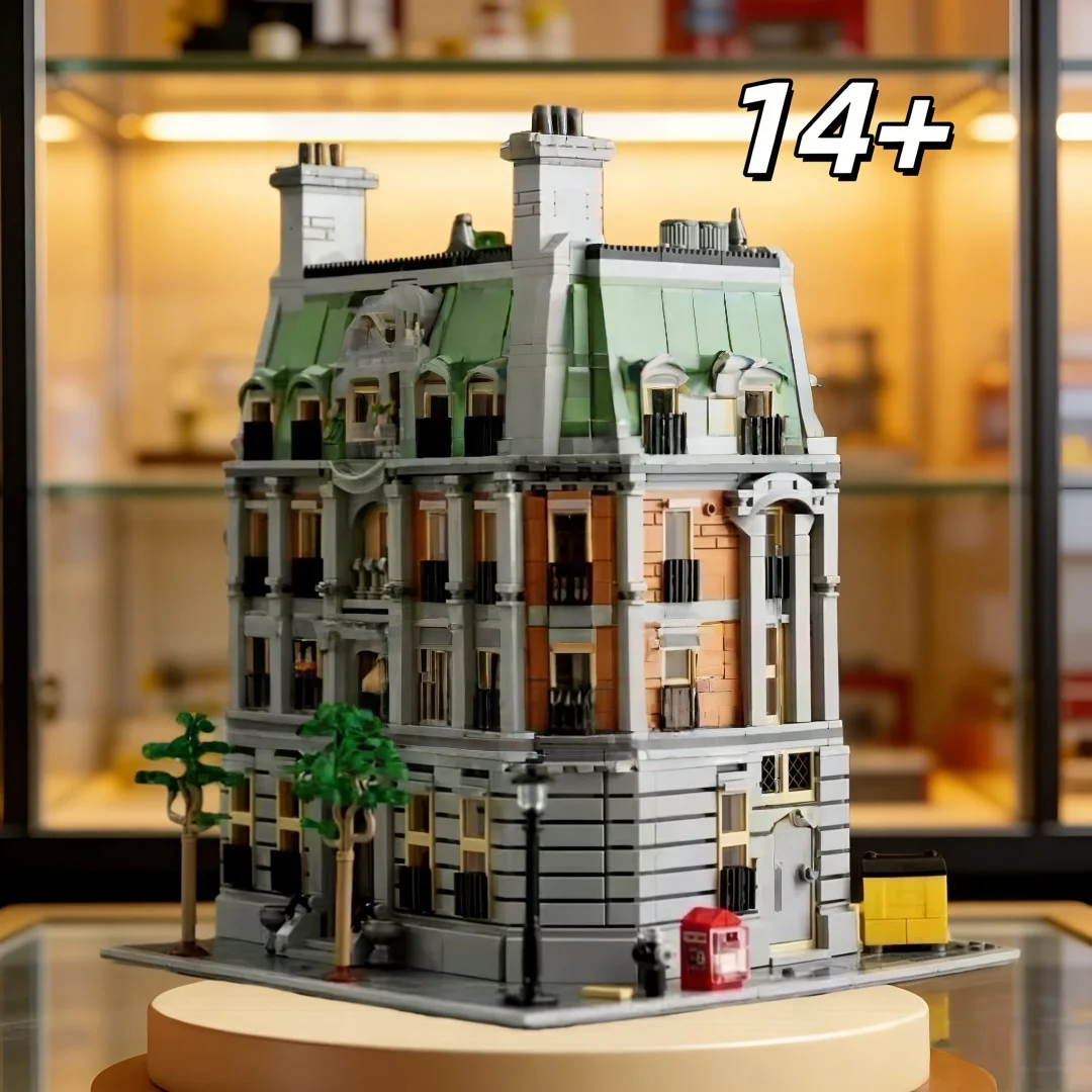 

Конструктор MOC2708pcs: современная модель городской улицы, набор для сборки, строительные блоки, рождественская игрушка, подарок на день рождения для мальчика
