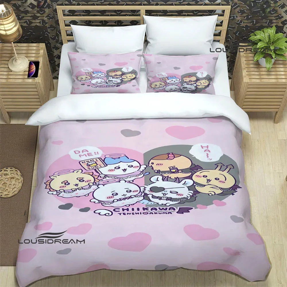 3D Cute C-Chiikawas Printed Bedding Sets exquisite supplies set duvet cover bed comforter set bedding set luxury birthday gift