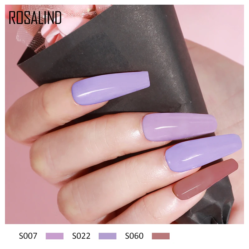 ROSALIND 8pcs Nail Gel Nail Polish Kit lacca Semi permanente UV smalto per unghie Base ibrida Top Coat fornitura professionale per Nail Art