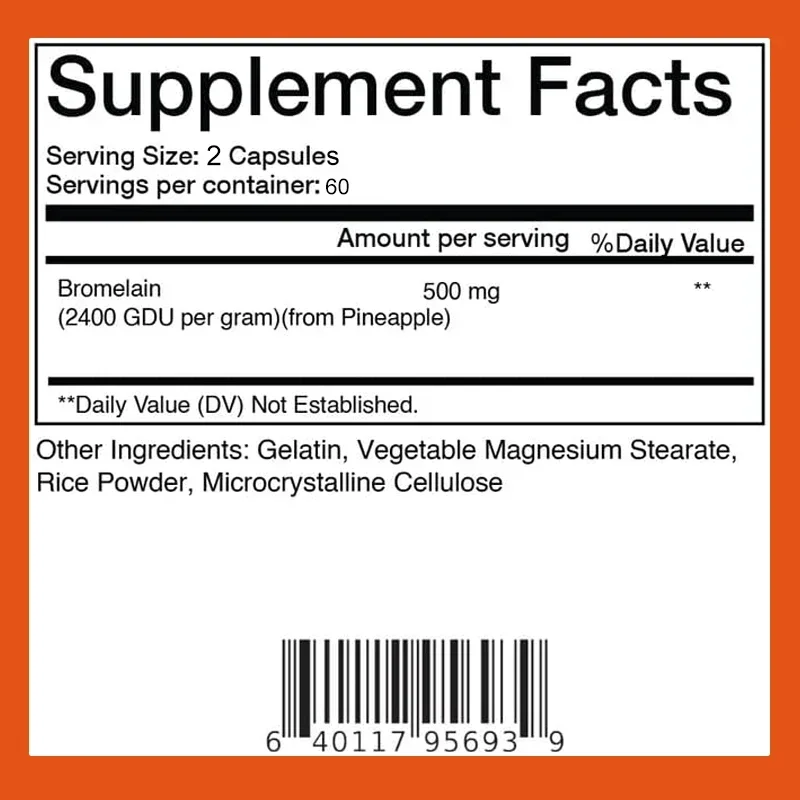 Bromelain Pineapple Extract Capsules - Support Joint and Digestive System Health, Improve Joint Comfort, and Enhance Immunity