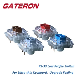 Gateron Low Profile Switch 2.0 KS-33 Silver Red Blue Brown 3 Pin For GK61 GK87 Mechanical Keyboard Switches