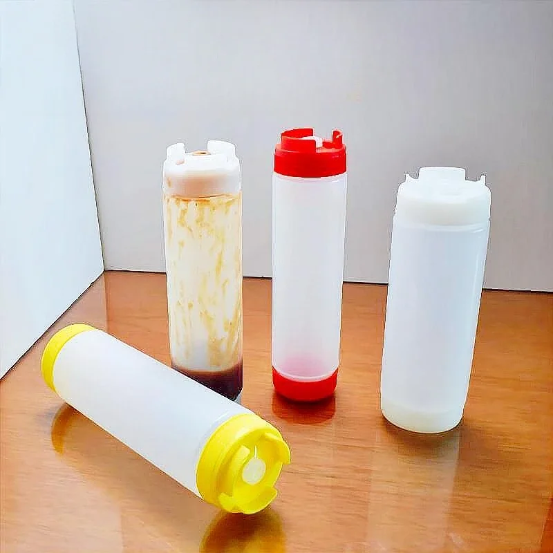 

Пластиковая бутылка для приправ, две головки, бутылка для выдавливания, дозатор томатов, кетчуп, заправка для салата, соковыжималка для соуса на обоих концах