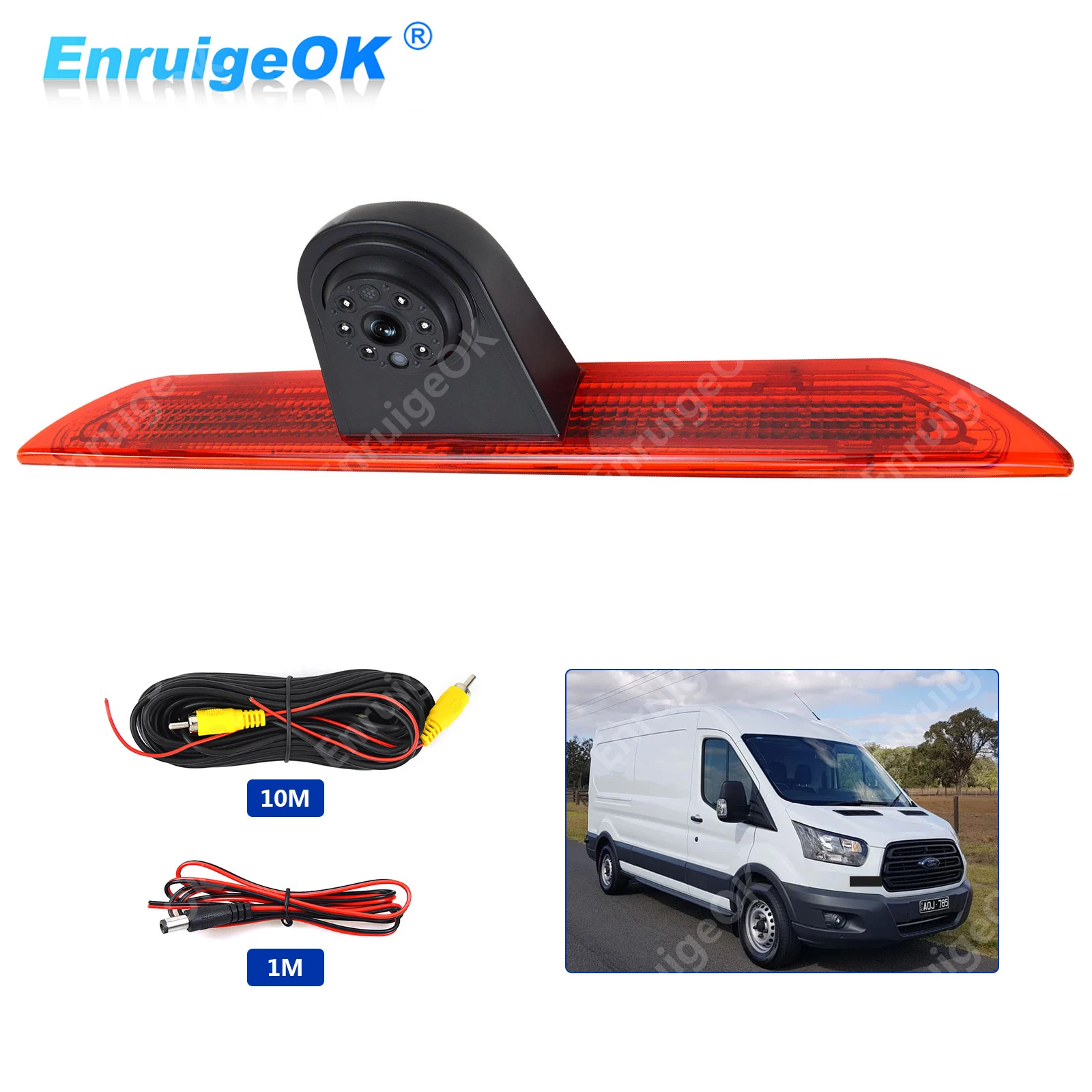 

3rd Brake Light Backup Camera Monitor Kit Waterproof Night Vision for Ford Transit (2014-2018) Car Rear View Reversing Camera