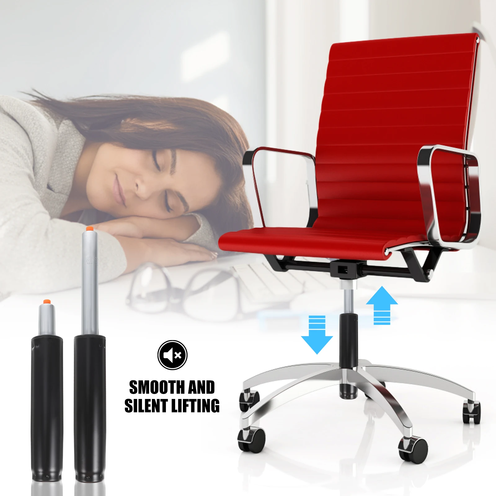 

Office Chair Heavy Duty Component Gas Spring Cylinder Abs Shock Replacement Travel