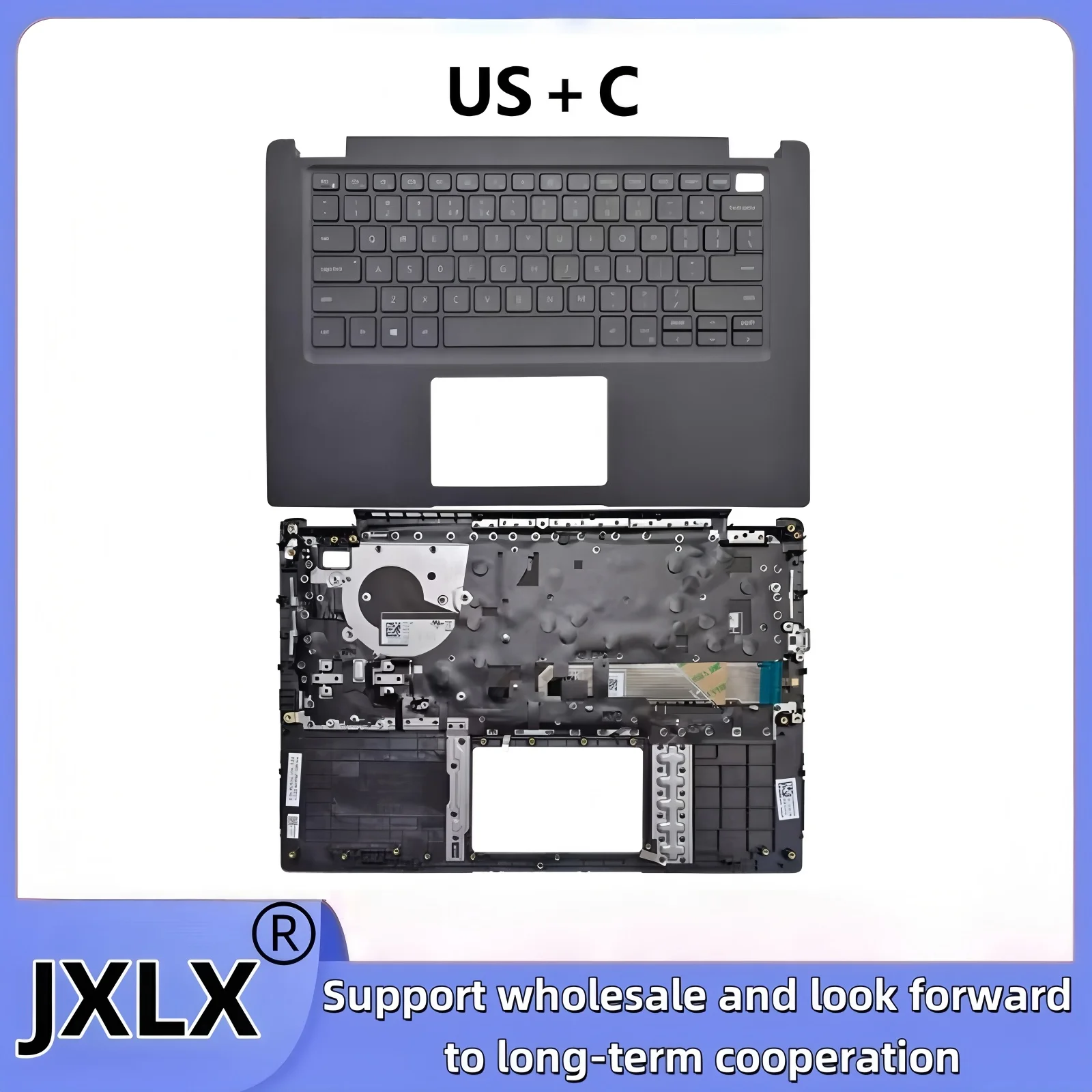 JXLX® New For Dell Latitude 3410 E3410 Laptop Integrated backlit keyboard palm rest cover/Backlight free integrated keyboard
