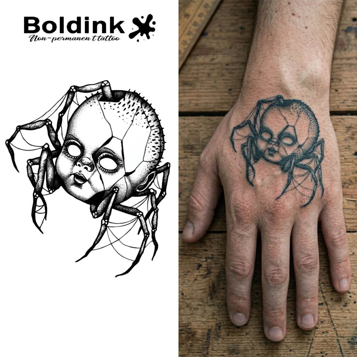 

Временная татуировка с изображением паука, держится до 15 дней, новая технология, волшебный водонепроницаемый полупостоянный стикер.