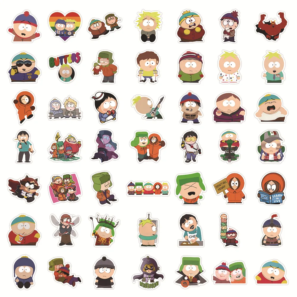 53pcs South Park Cartoon Stickers Mobile Phone Case Luggage DIY Decorative Supplies Waterproof Stickers