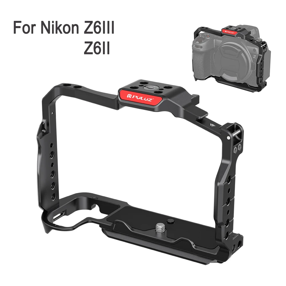 

PULUZ Металлический кейдж для видеокамеры Nikon Z6III, стабилизатор для камеры Nikon Z6II, расширенное крепление для корпуса камеры