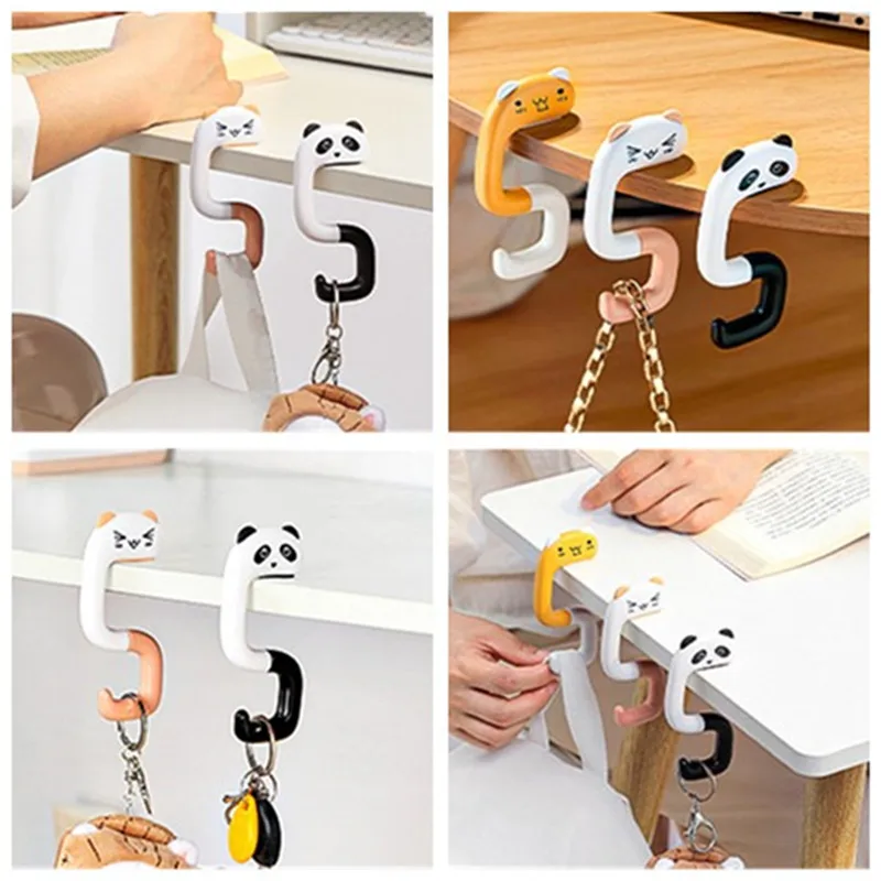 Cute Animal Hook Travel Portable Plastic Bag for Hanging Decorative Table Purse Bag Hooks Wall Hanger Holder Handbag Hanger