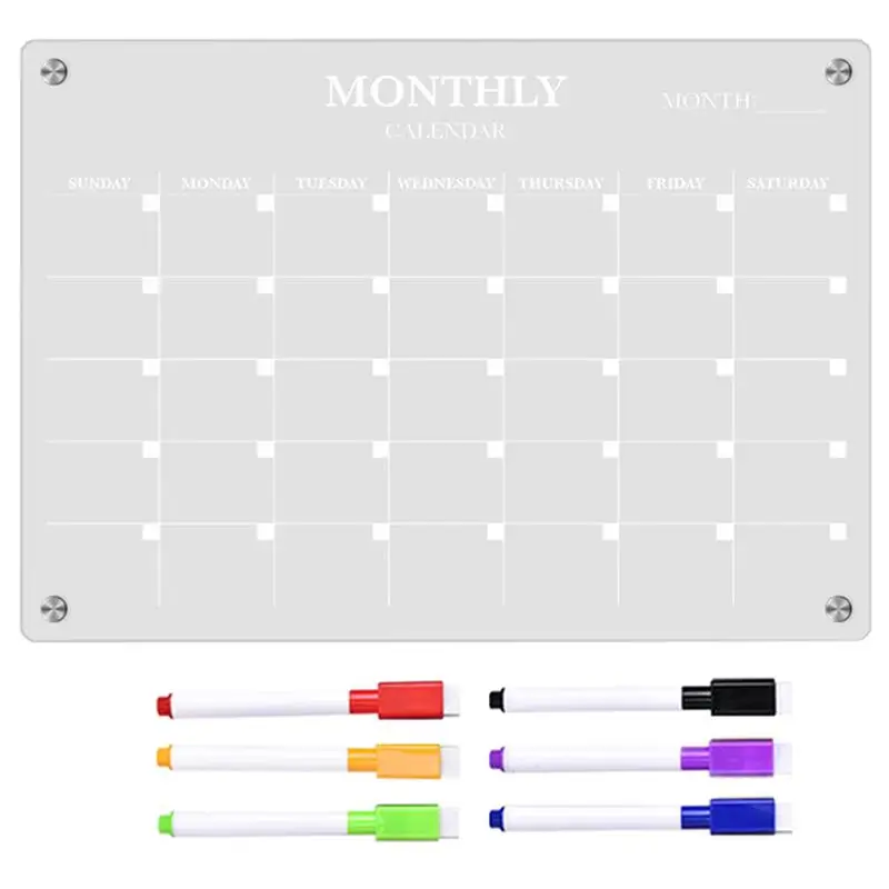 1 ชุด Weekly Plan Board Erasable อะคริลิคใส Magnetic Dry Erase Board ตู้เย็น Magnetic Board Weekly Plan เตือนจอแสดงผล