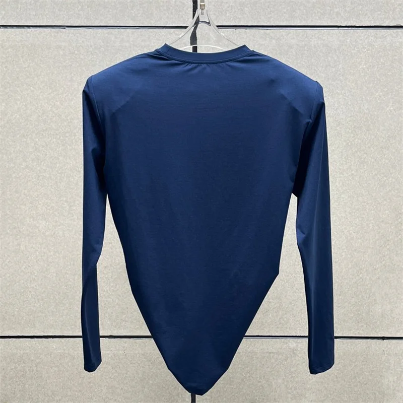 women's t-shirt New elastic knitted slim fit women's long sleeved top for autumn 2026 Knot knot flower exposed navel top corset