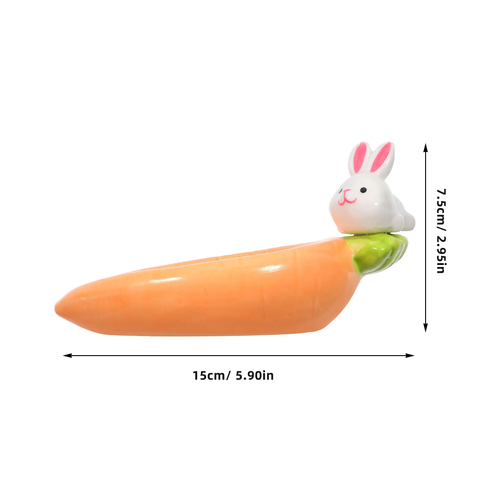Ceramic Carrot Condiment Dish Creative Carrot Shape Plate for Sushi Sauce Dips Seasoning Small Serving Appetizer Tray Rabbit view 4