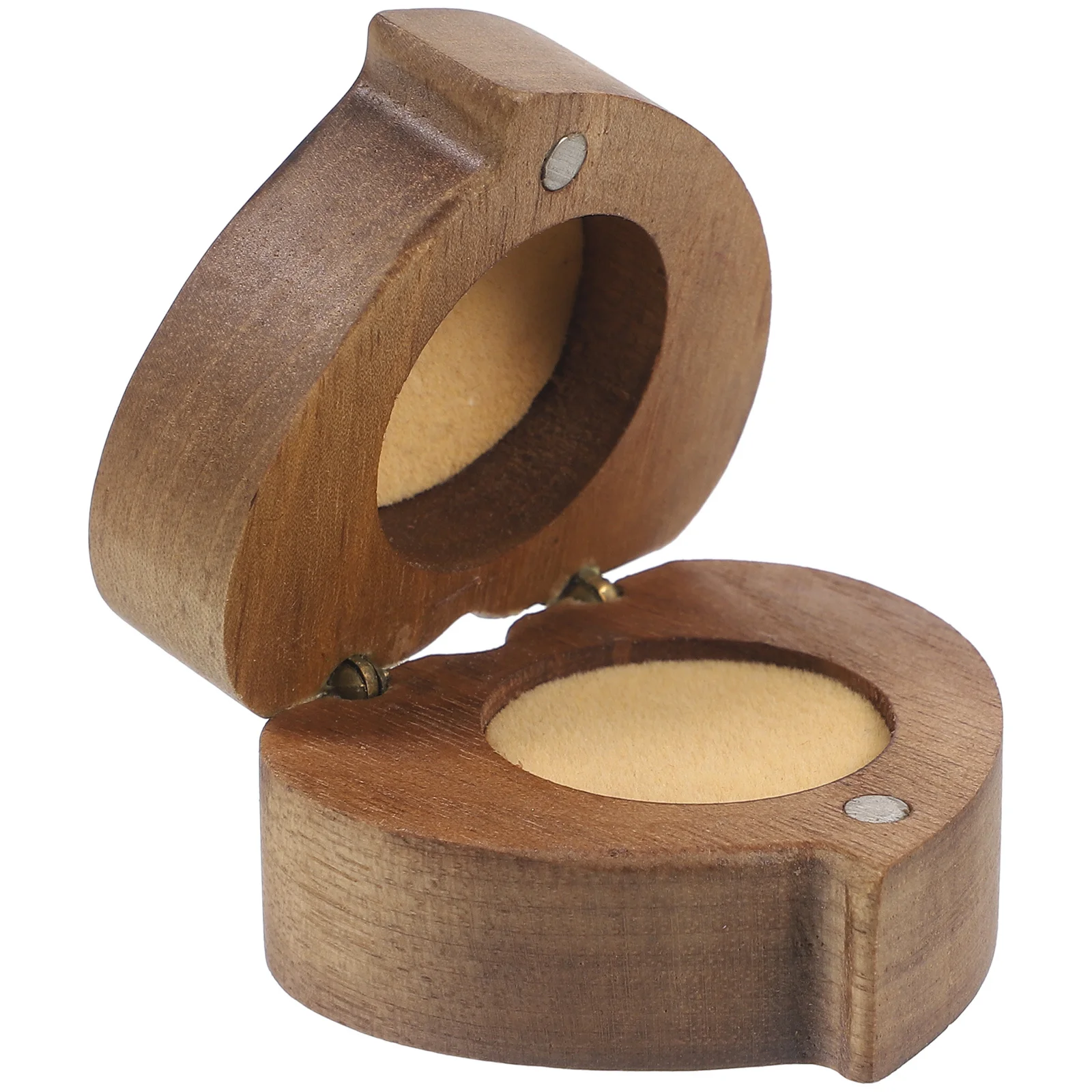 

Wooden Ring Box Heart Shape Elegant Wedding Ring Case Jewelry Holder for Proposal Ceremony Gift Jewelry Box for Rings