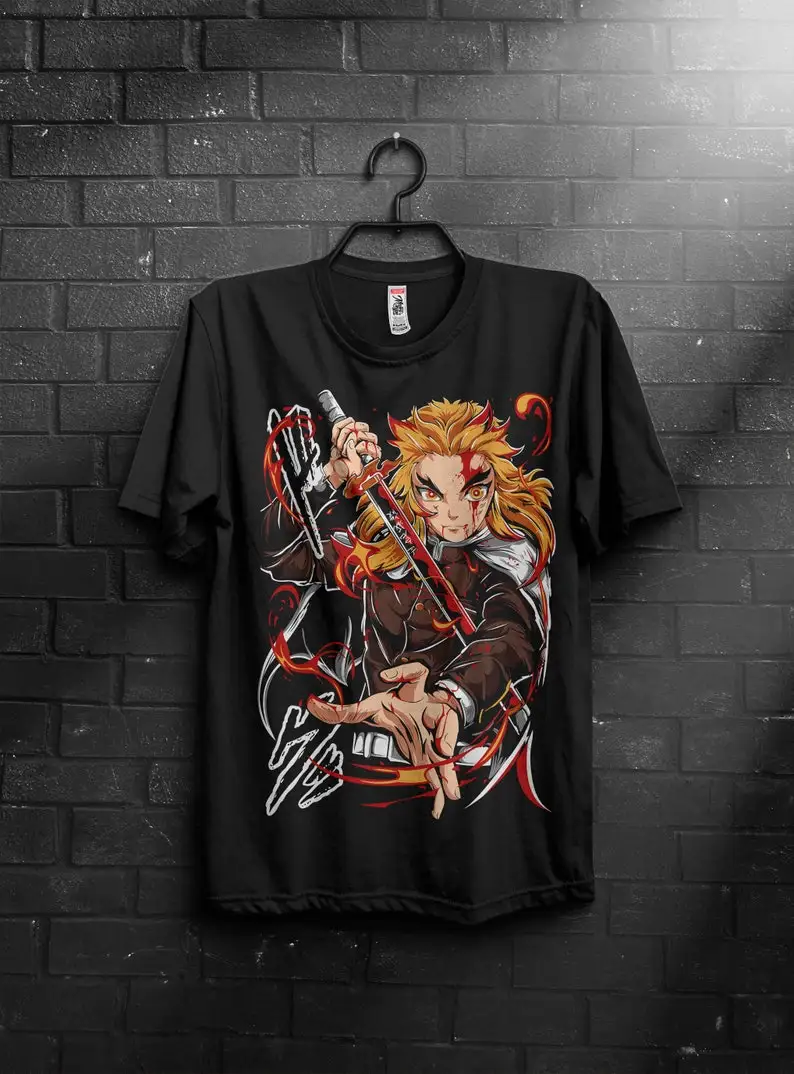 t-shirt, gift, gift her, gift men, gift boy gift, anime, anime shirts, anime gifts, shirt, Rengoku, unisex, set your heart ablaz