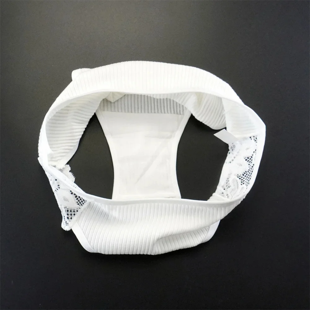 10 ks dámských bílých/černých bavlněných kalhotek se závitem, nízkého pasu, zvednutých boků, sportovních dámských jednobarevných kalhotek, prodyšných - náhled 5