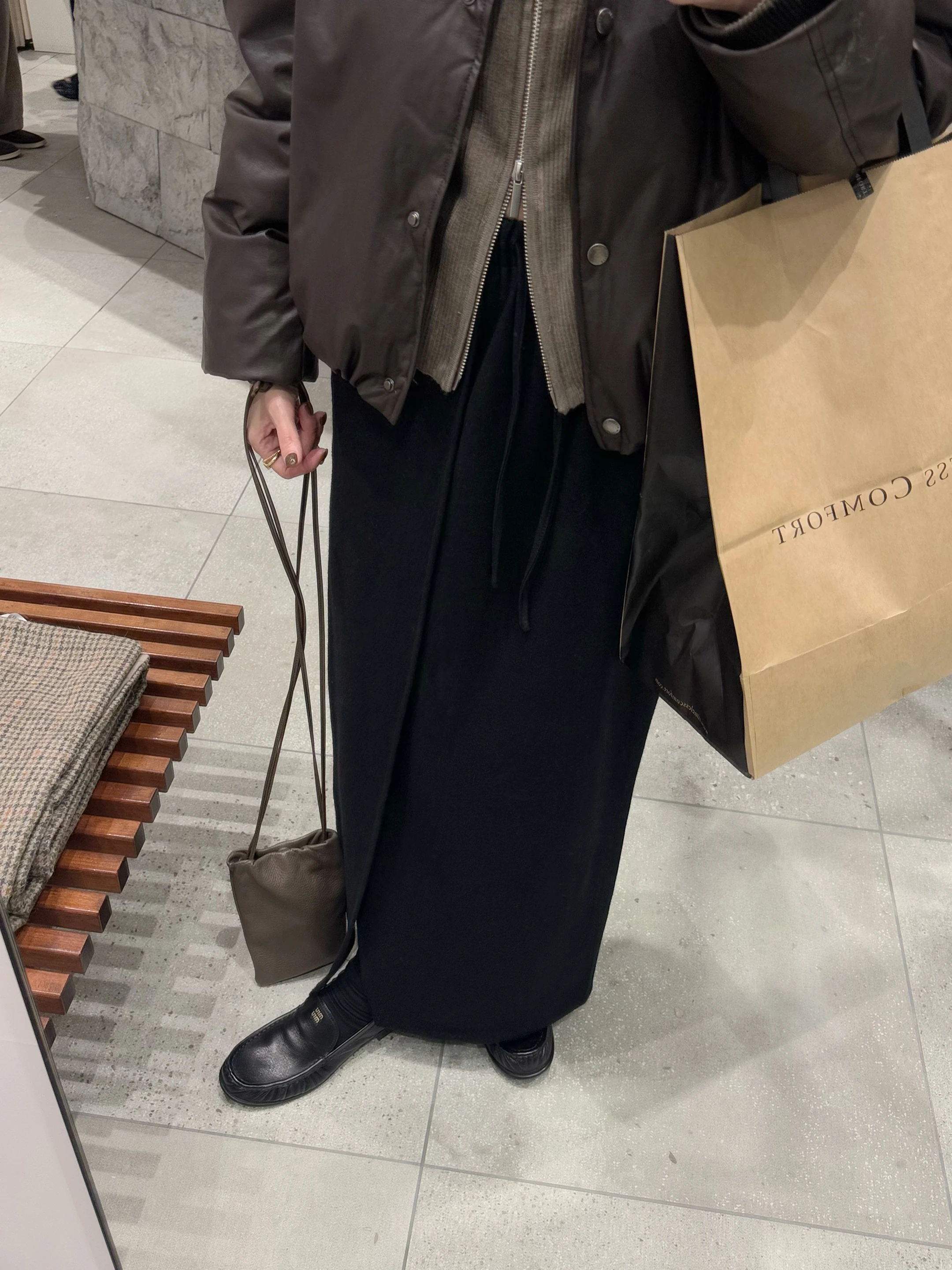 

Женская шерстяная юбка с высокой талией и разрезом, облегающая, скрывающая бедра, длинная, повседневная, теплая, из регенерированного полиэстера