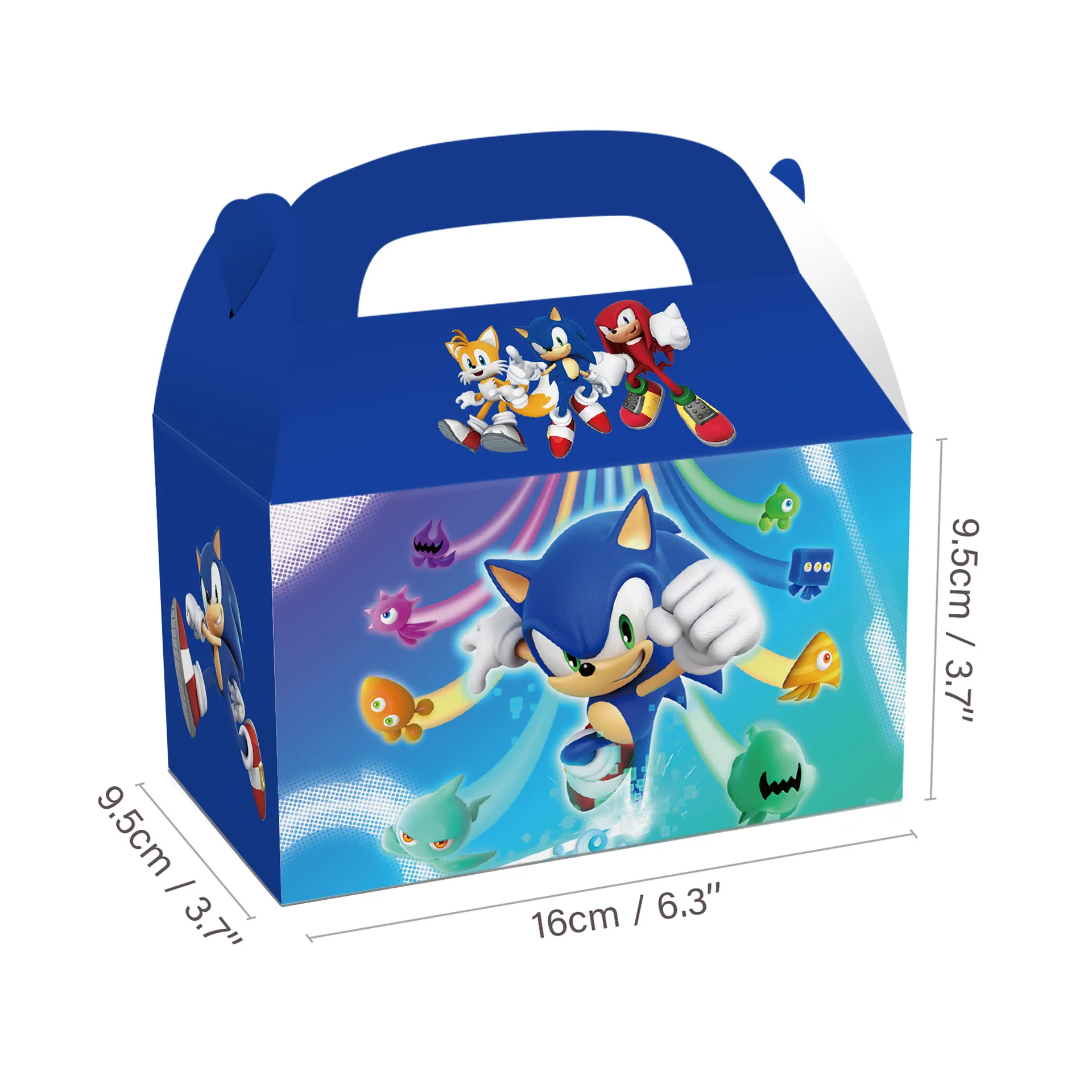 Sonic the Hedgehog Gift Bags, Cartoon Candy Box, Caixa de papel portátil, Embalagem, Presentes engraçados, Jogo, Anime, Birthday Party Supplies