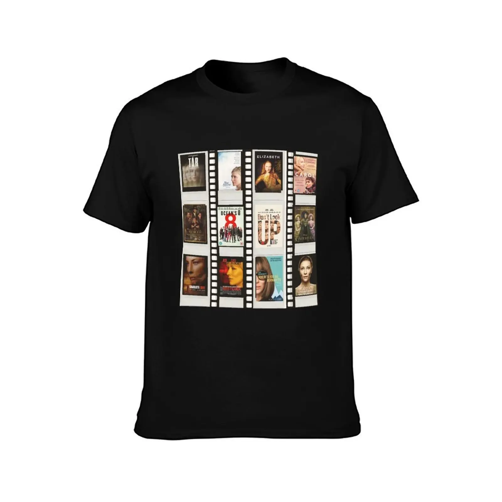 Cate Blanchett Film Movie Collage print oceans 8 carol tar T-Shirt Plus Size Workout Short Sleeve Top