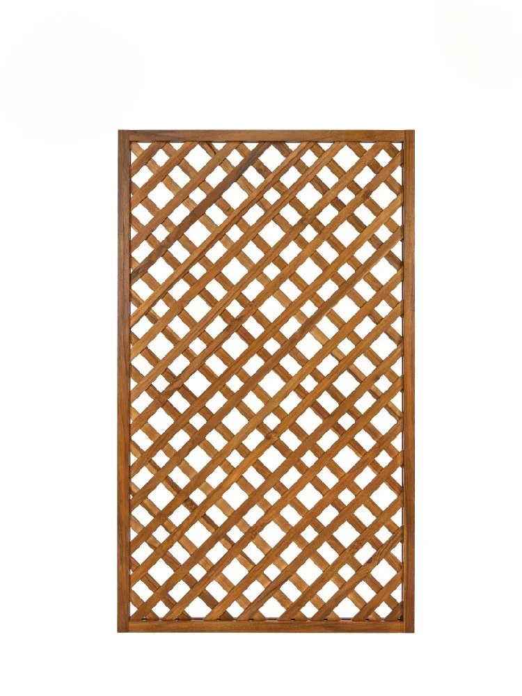 

Courtyard wall hanging grid board, all teak balcony, three-dimensional wall hanging decorations