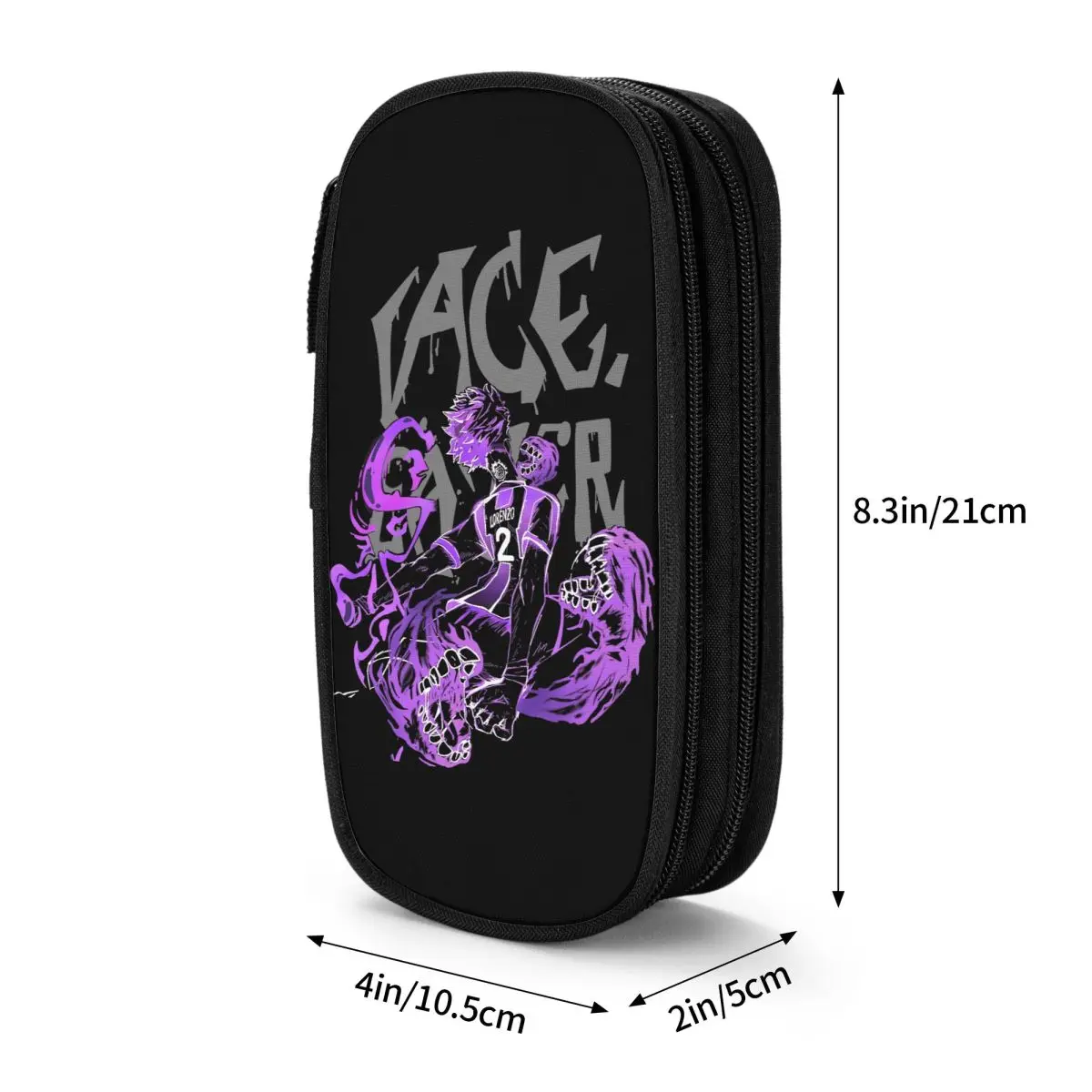 الأزرق قفل انمي ياباني دون لورينزو مقلمة كبيرة قلم رصاص الحقيبة الطلاب سستة الرجعية مقلمة المدرسة اللوازم المطبوعة #3