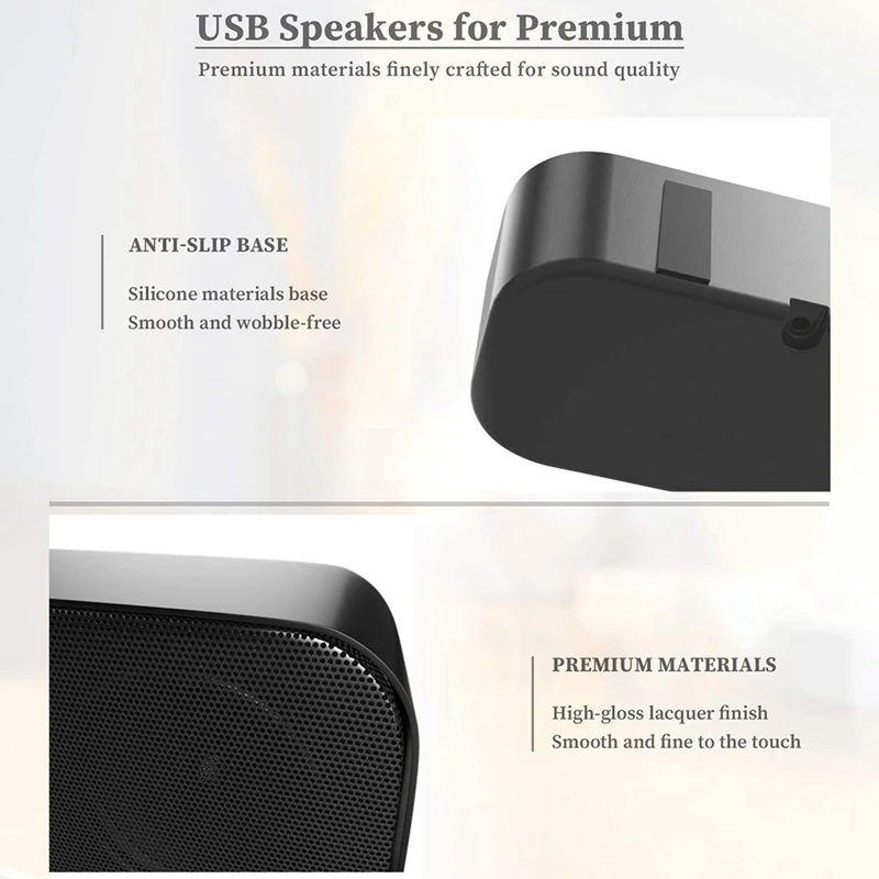 Portable USB Computer Speaker Pc Speaker All-In-One Mini Sound Bar Stereo Sound For TV/Laptop/Computer Plug And Play