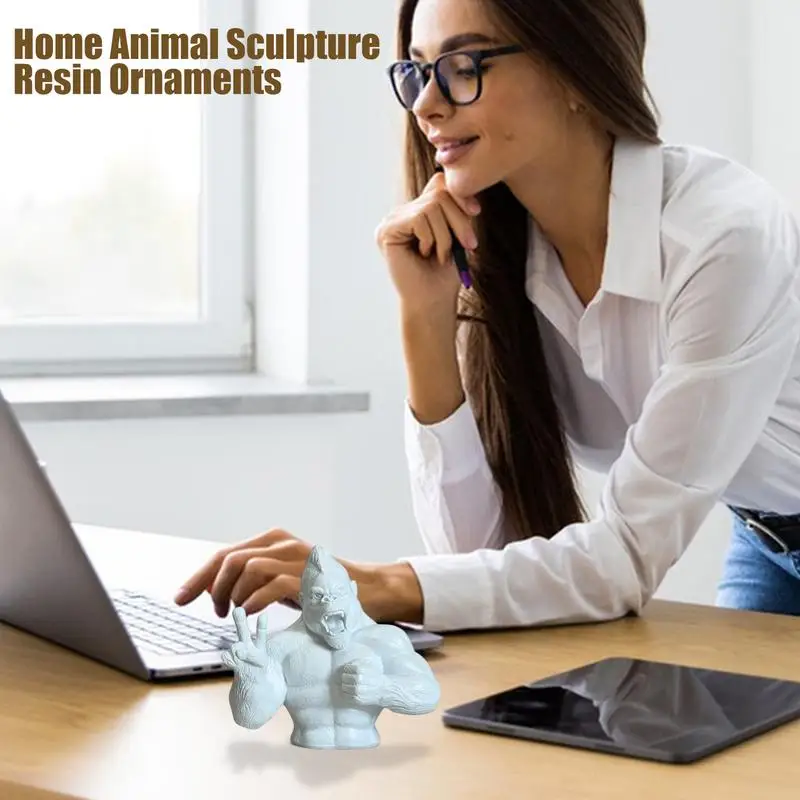 

Фигурка орангутанга, игрушка-обезьяна, скульптура, фигурка, украшение для рабочего стола, украшение в виде персонажа животного, фигурка из смолы для семейных детей