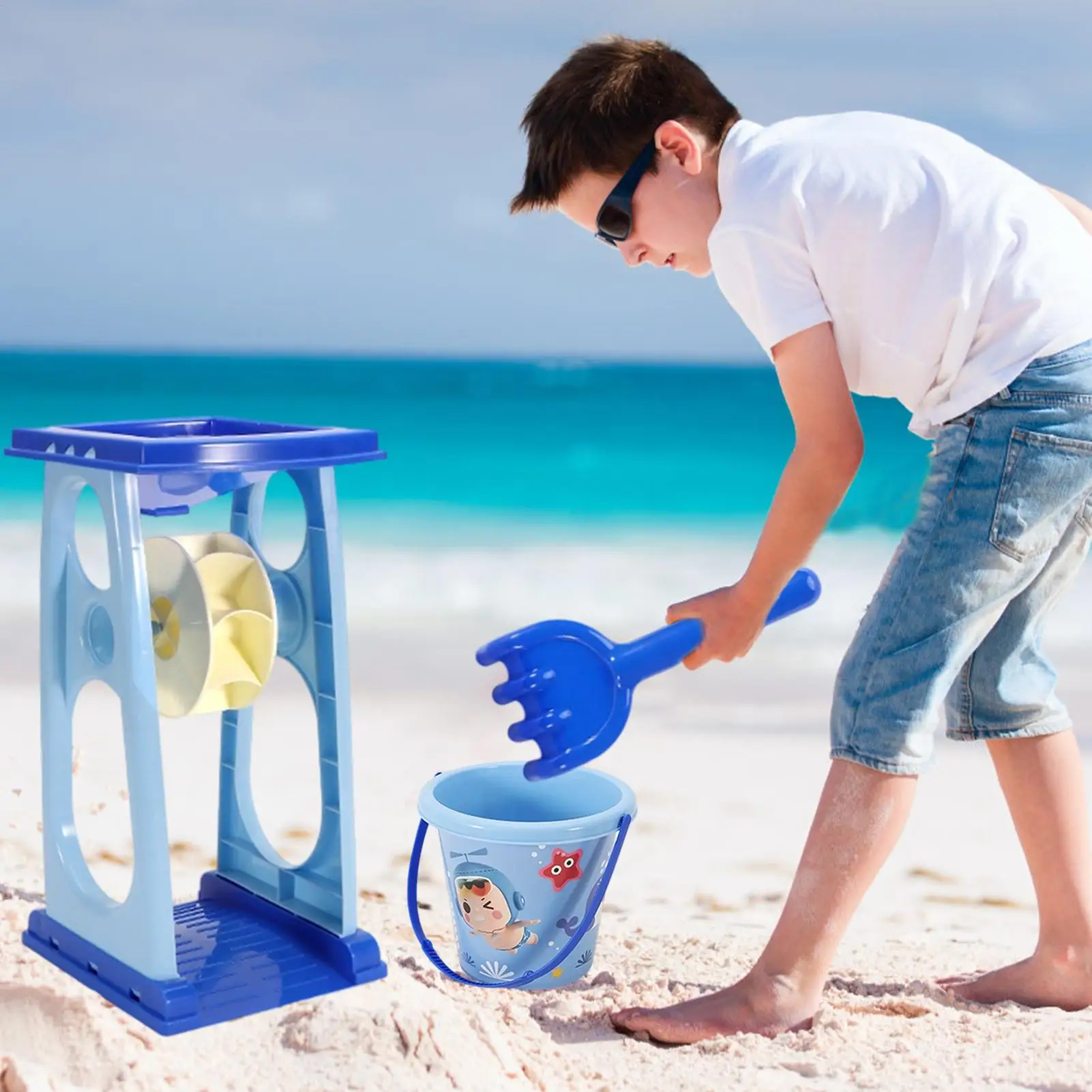 ของเล่นทรายชายหาดเด็กของเล่นทรายชายหาดพร้อมพลั่วปราสาทอาคารเกมน้ําพร้อมแม่พิมพ์สําหรับเด็กผู้หญิงอายุมากกว่าสามปี