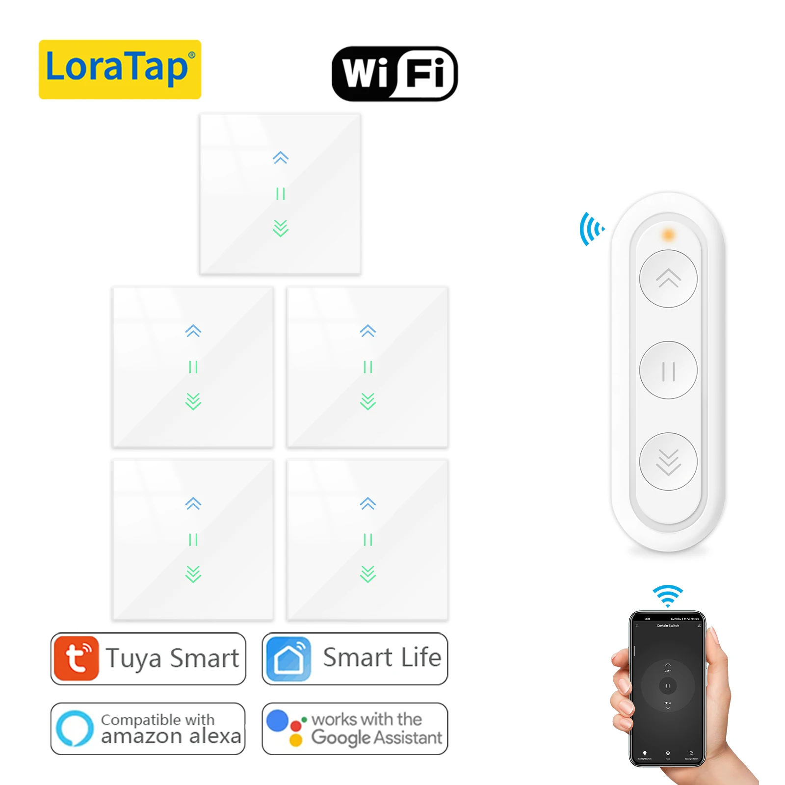 LoraTap Tuya Smart Life Rolluik Gordijnschakelaar Afstandsbediening Buismotor Looptijd Instelling Werk Google Assistent Alexa