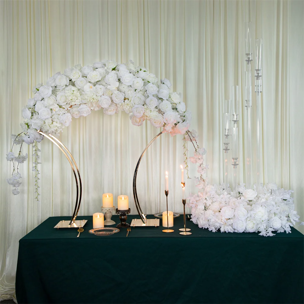 

Luxury Plating Shiny Gold Flower Stand for Wedding Background Decor Event Party Decorations Table Centerpieces Geometry Frame