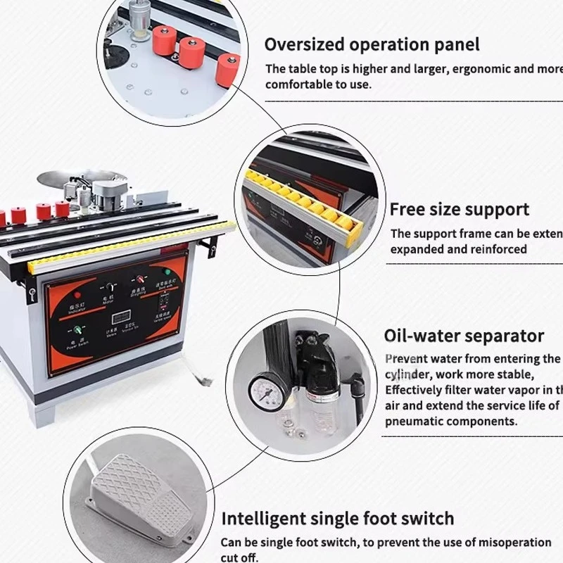Curved Straight Edge Banding Machine Manual Edge Bander Double Side Gluing Small Home Decoration Board Woodworking Welting 220V